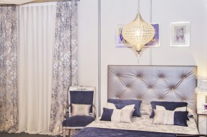 Headboards with crystal buttons